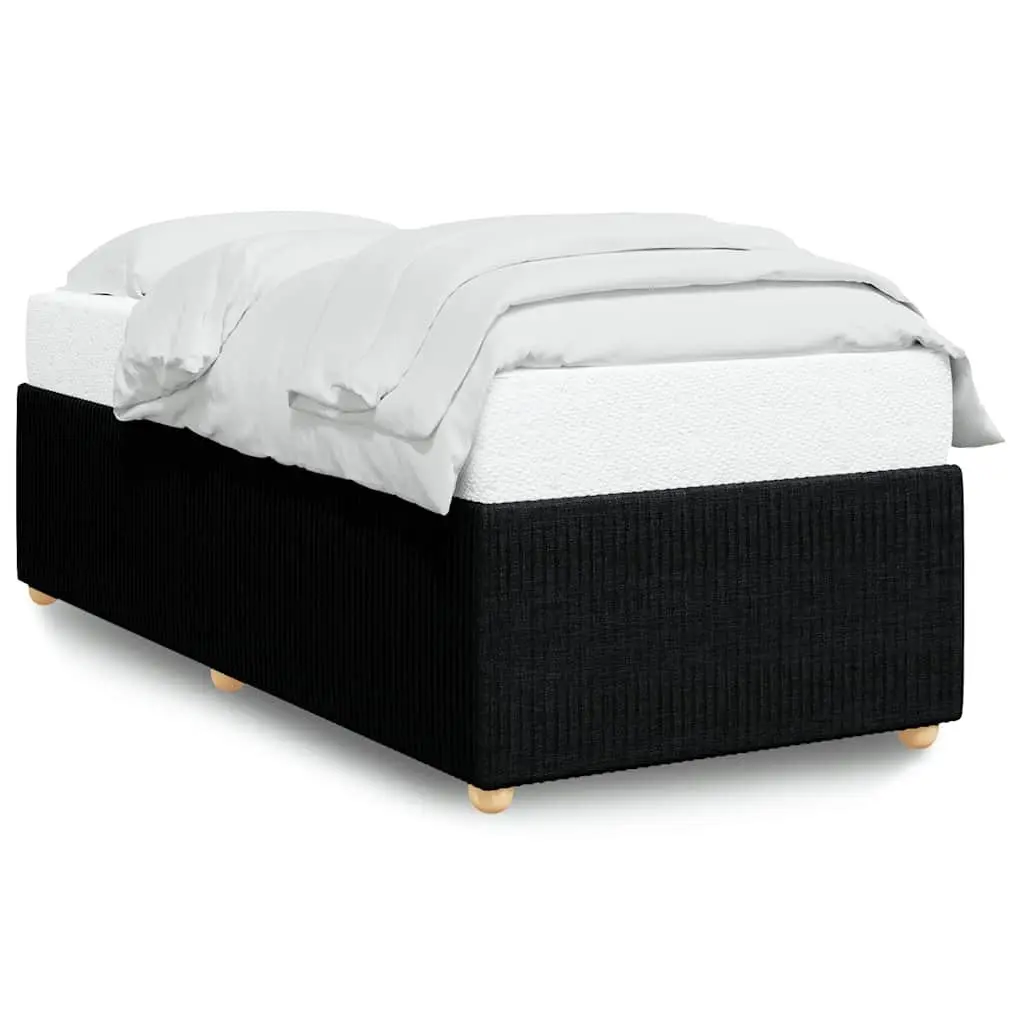 Black Velvet King Single Bed Frame with Slats