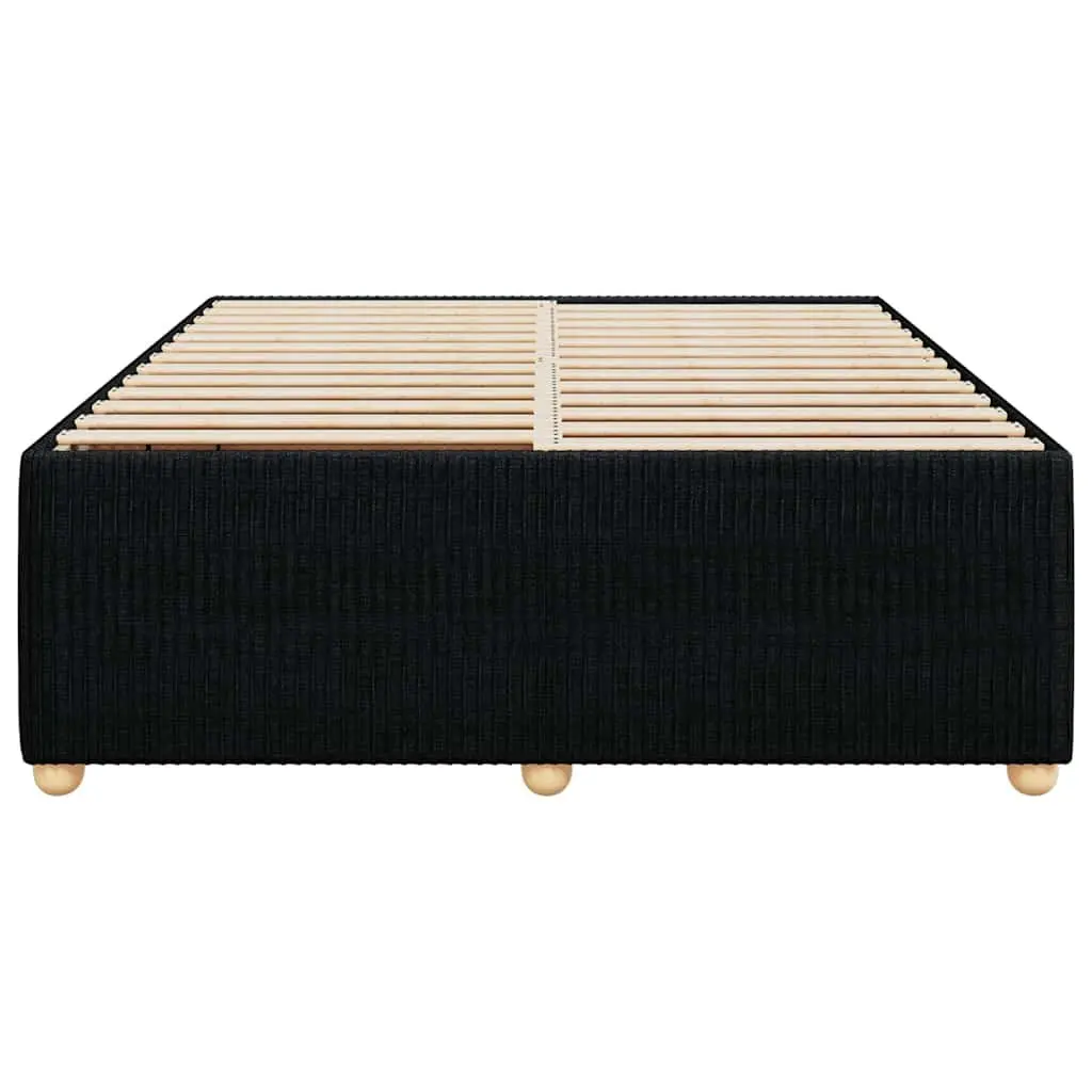Black Velvet Double Bed Frame with Supportive Slats