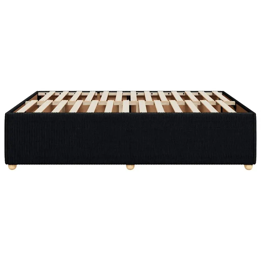 Black Velvet Double Bed Frame with Supportive Slats
