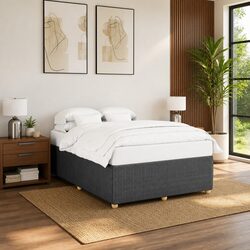 Sturdy Grey Velvet Queen Bed Frame for Comfort