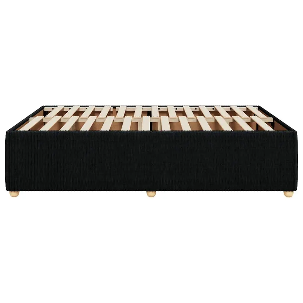 Black Velvet Queen Bed Frame with Durable Slats