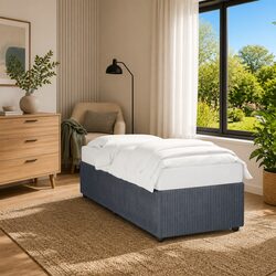 Grey Velvet Bed Frame 90x190 cm with Slatted Base