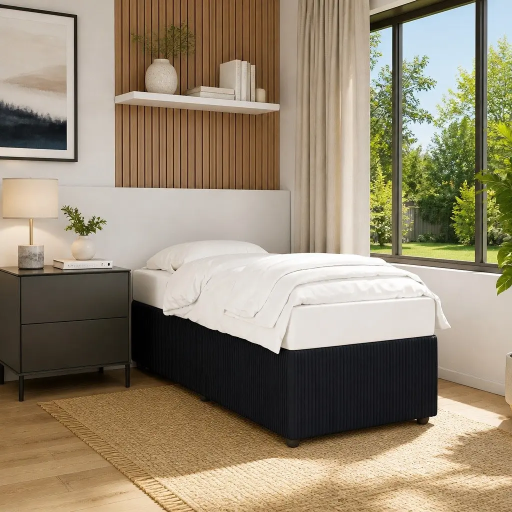 Black Velvet Bed Frame 90x190 cm