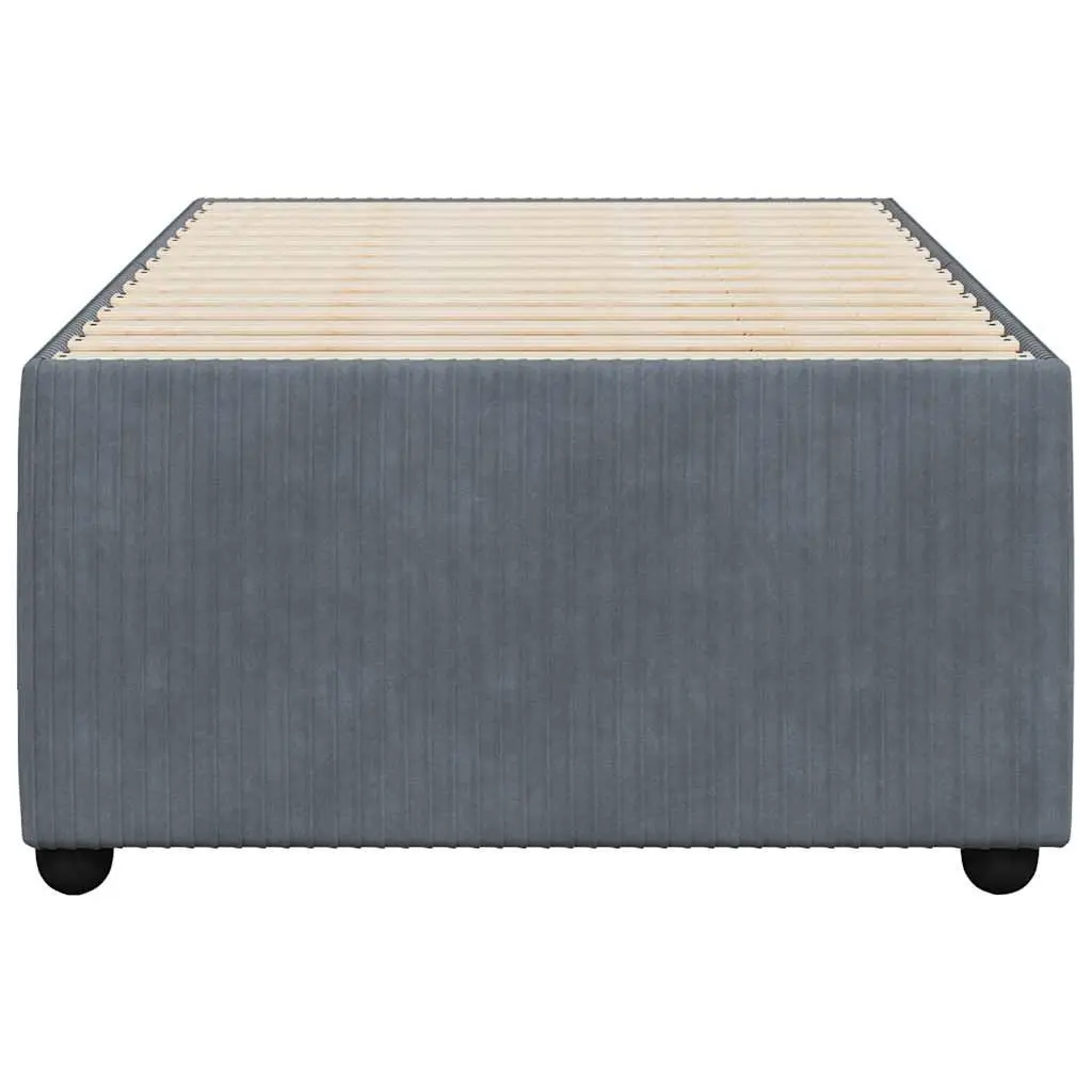 King Single Bed Frame Velvet Dark Grey
