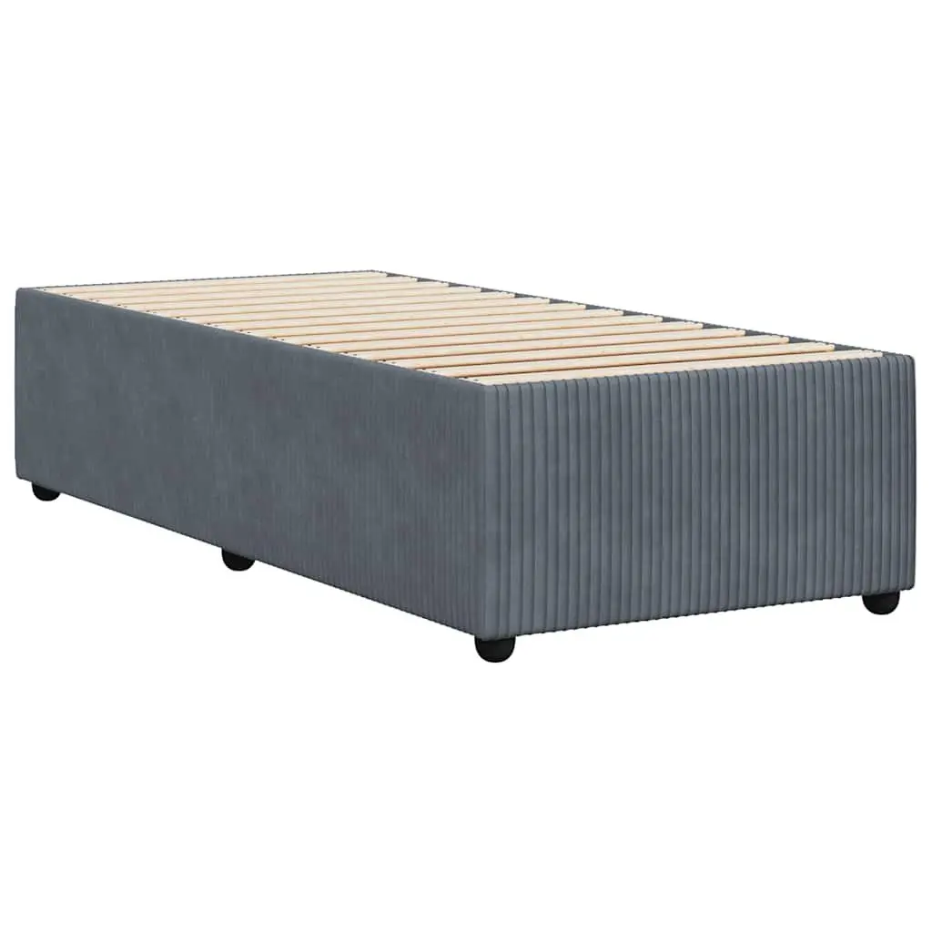 King Single Bed Frame Velvet Dark Grey