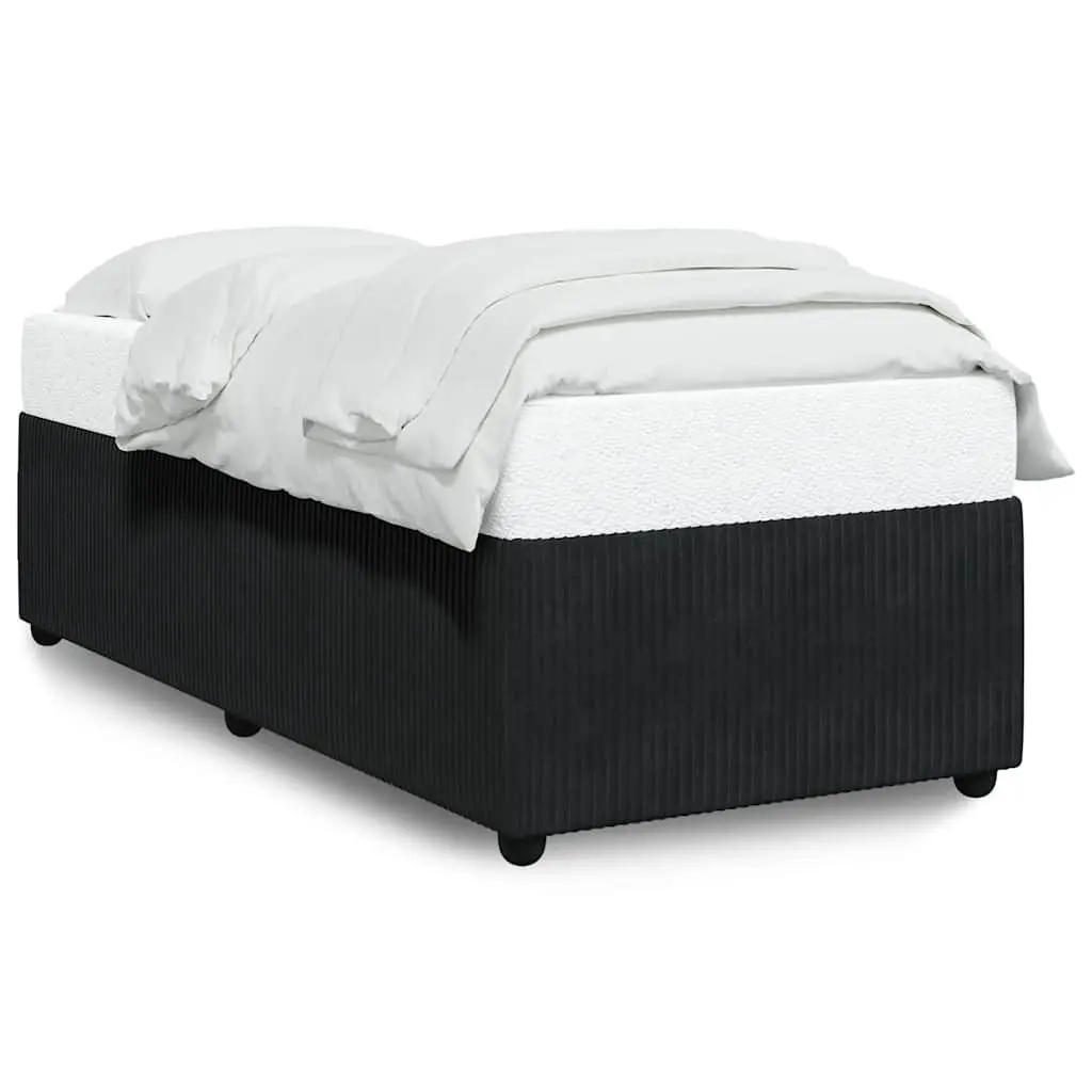 Black Velvet King Single Bed Frame with Slat Support