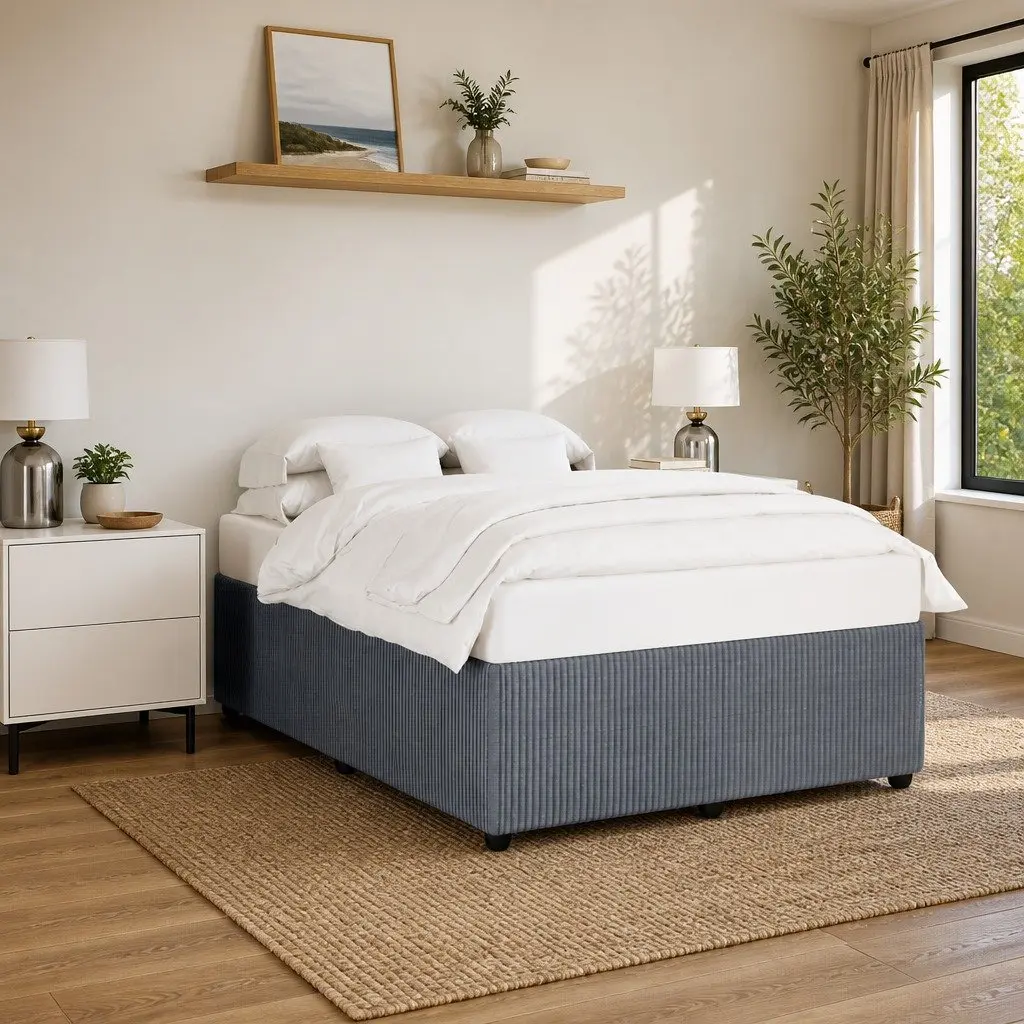 Double Bed Frame Velvet Grey