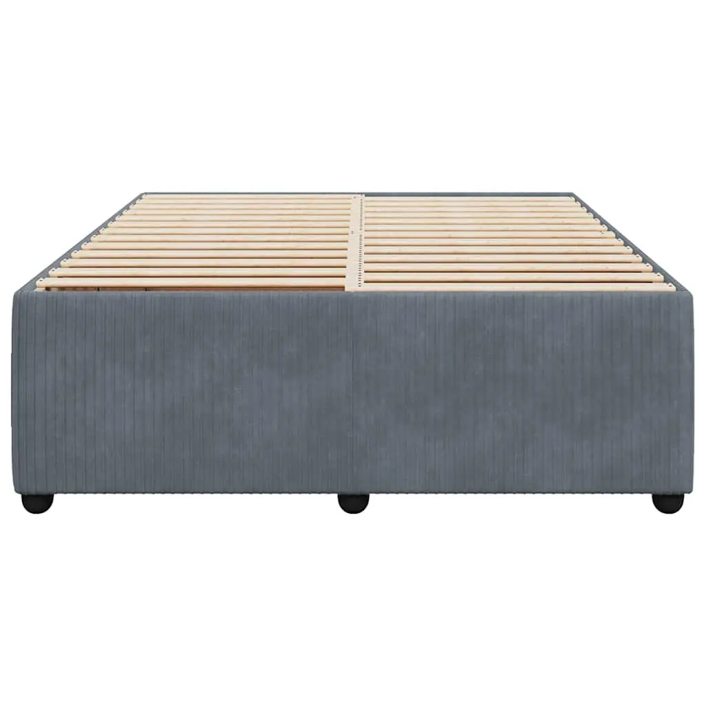 Double Bed Frame Velvet Grey