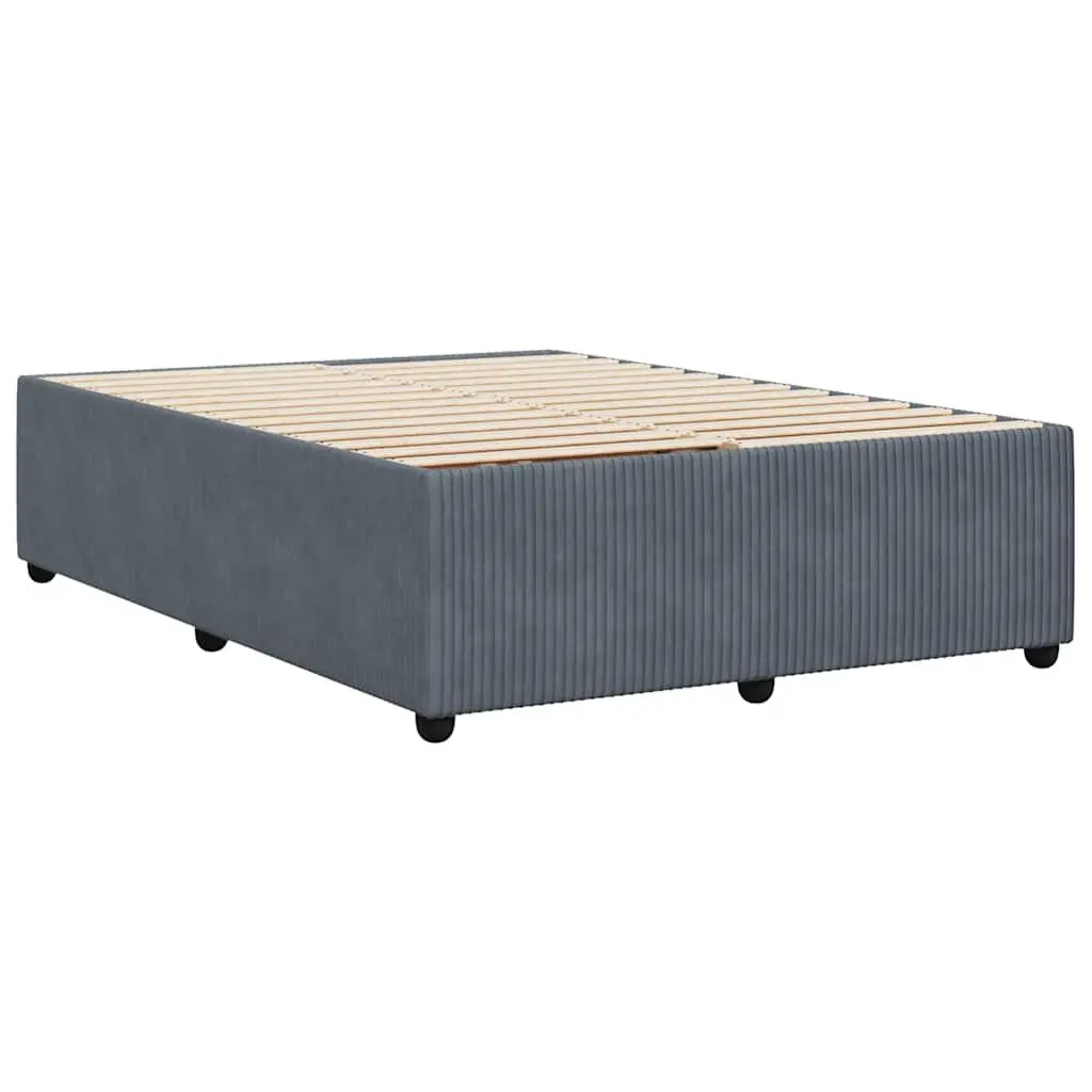 Double Bed Frame Velvet Grey