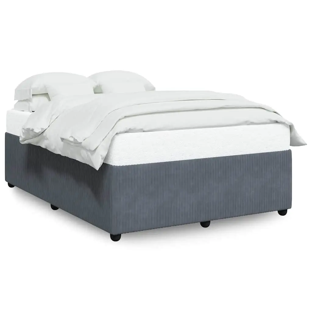 Grey Velvet Queen Bed Frame with Sturdy Slats