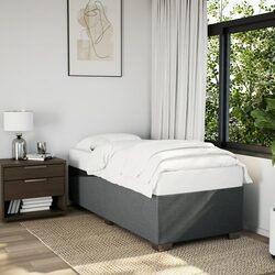Durable Box Spring Bed with Pocket Mattress in Grey