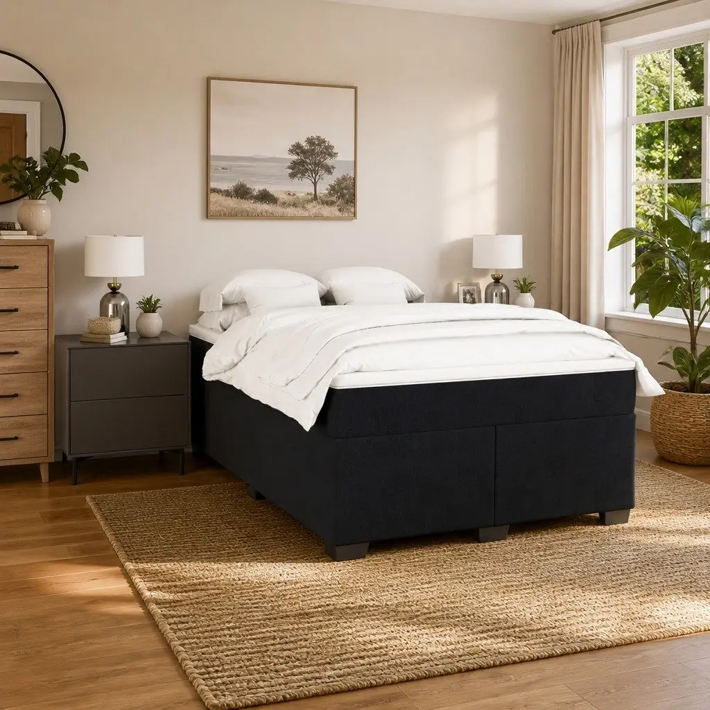 Queen Box Spring Bed with Pocket Sprung Mattress