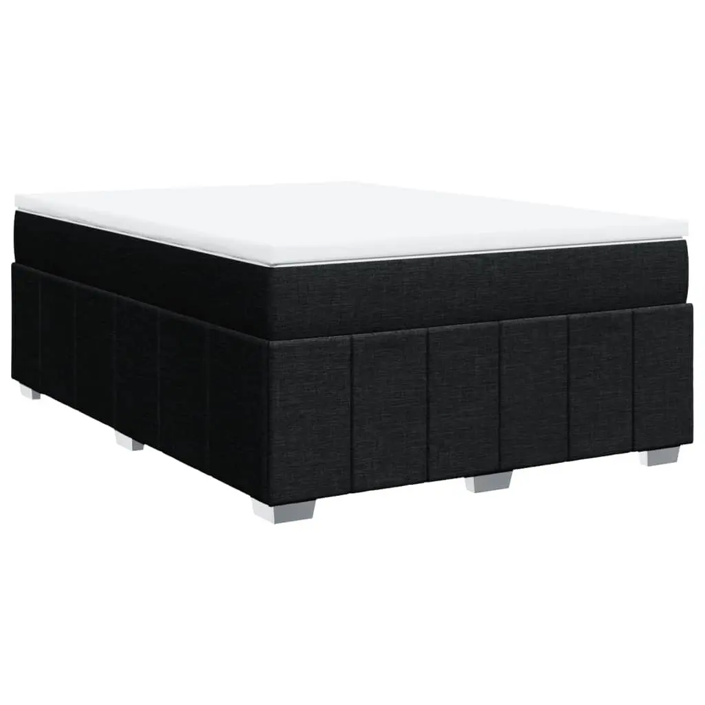 Box Spring Bed with Pocket Spring Mattress in Black