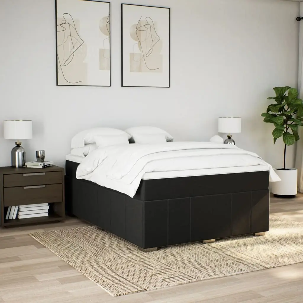 Box Spring Bed with Pocket Spring Mattress in Black