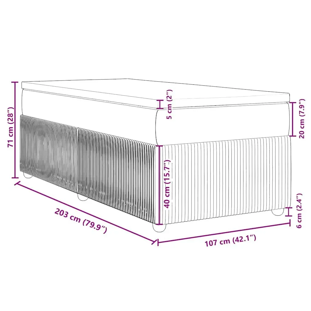 Black Velvet King Single Box Spring Bed with Pocket Spring Mattress