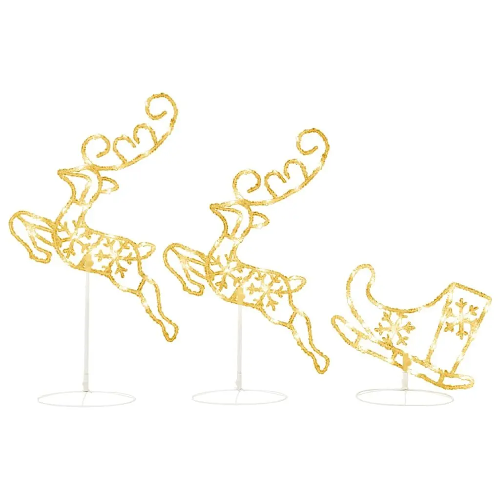 LED Flying Reindeer Sleigh Decoration for Holidays