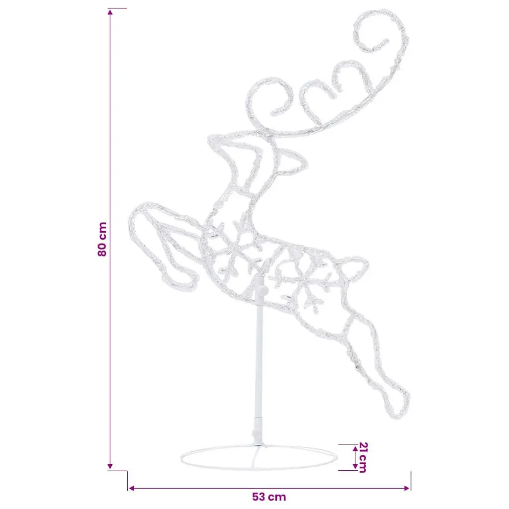 LED Flying Reindeer Sleigh Decoration for Holidays