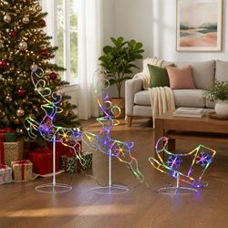 Outdoor Garden Acrylic Sleigh Decoration with LED Lights