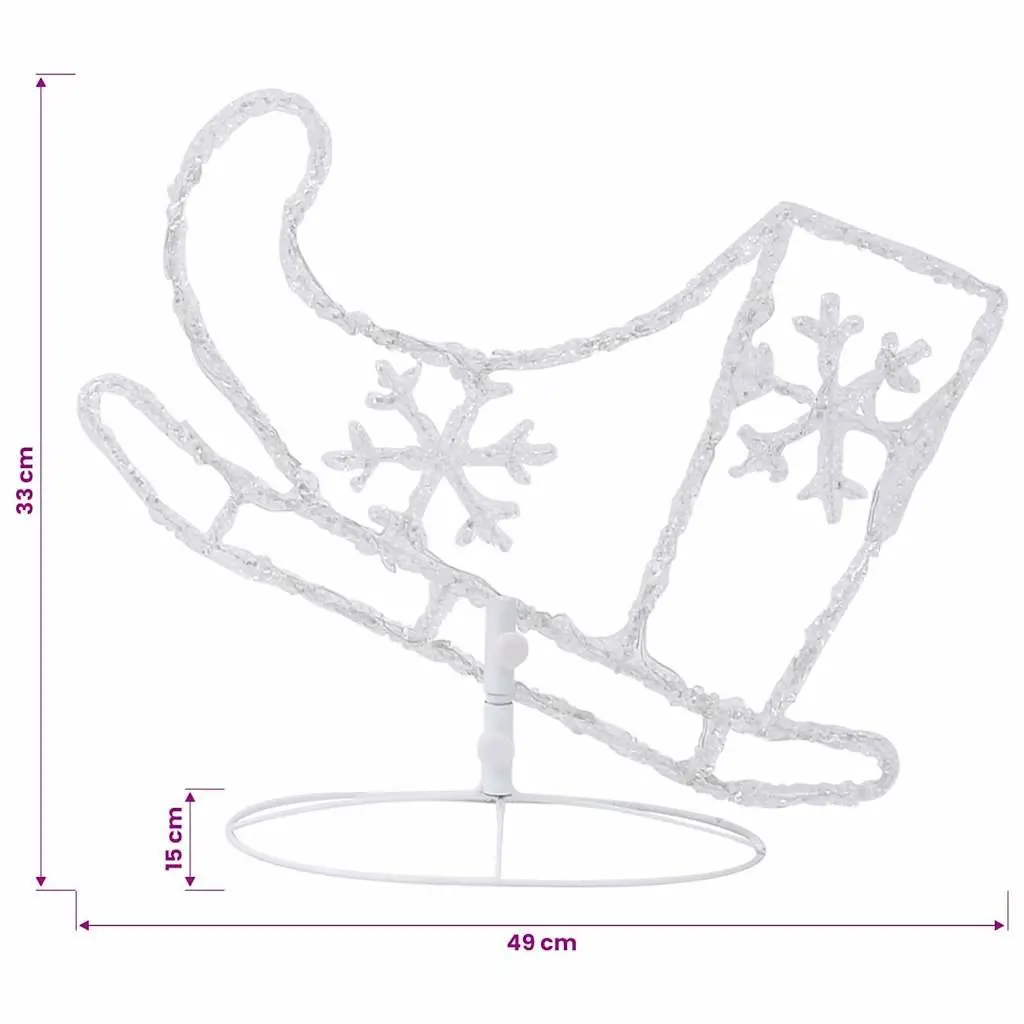 Outdoor Garden Acrylic Sleigh Decoration with LED Lights