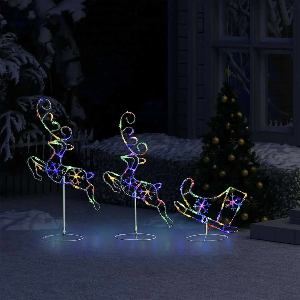 Outdoor Garden Acrylic Sleigh Decoration with LED Lights