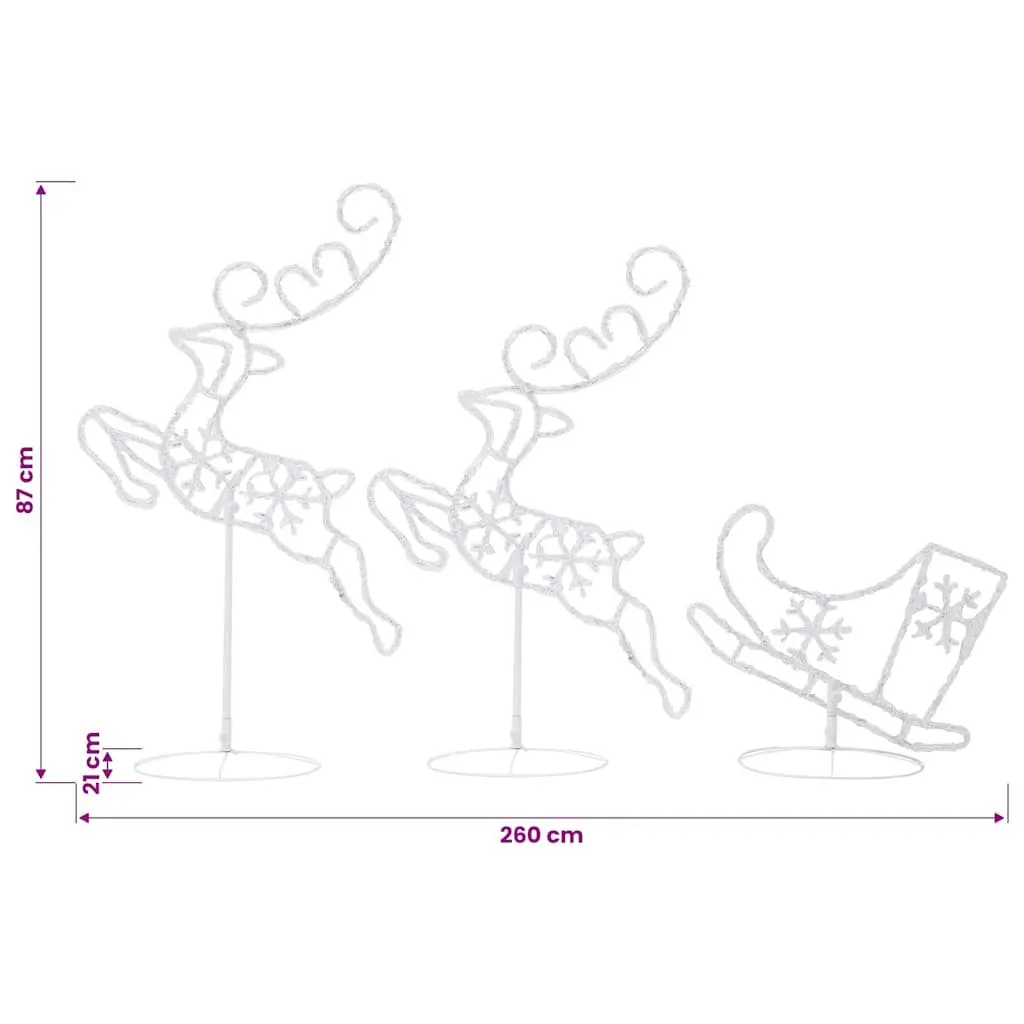 Outdoor Garden Acrylic Sleigh Decoration with LED Lights