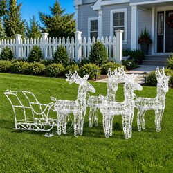Outdoor LED Reindeer Sleigh Decoration for Christmas