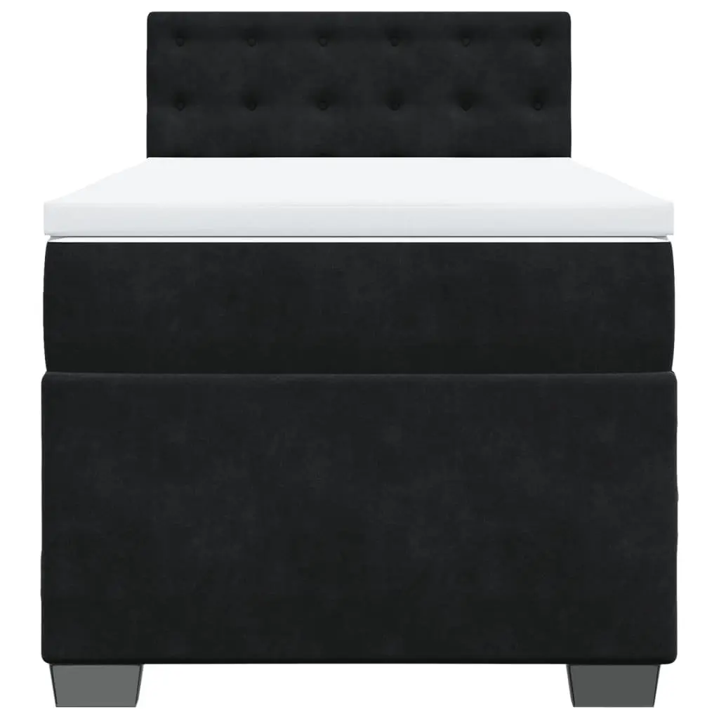 Box Spring Bed Pocket Spring Mattress King Single Black Fabric Frame Slats