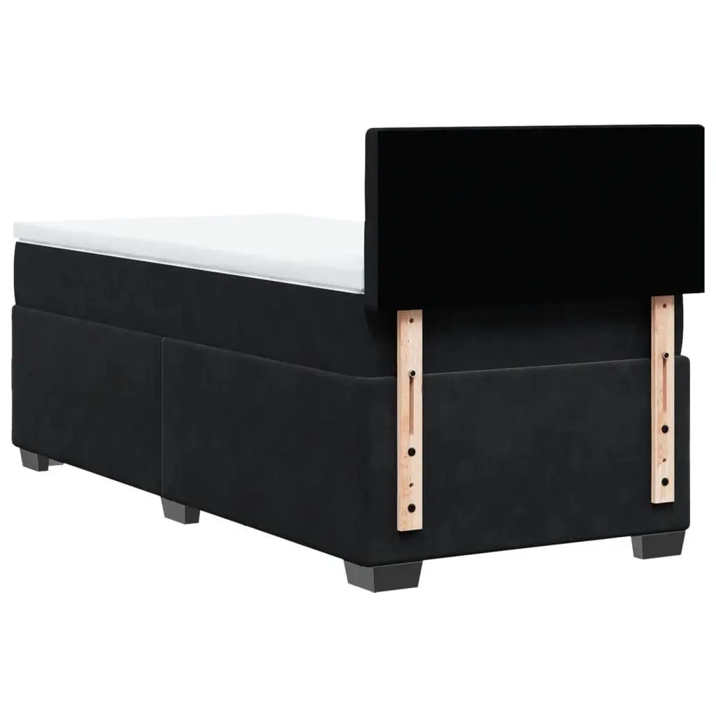 Box Spring Bed Pocket Spring Mattress King Single Black Fabric Frame Slats