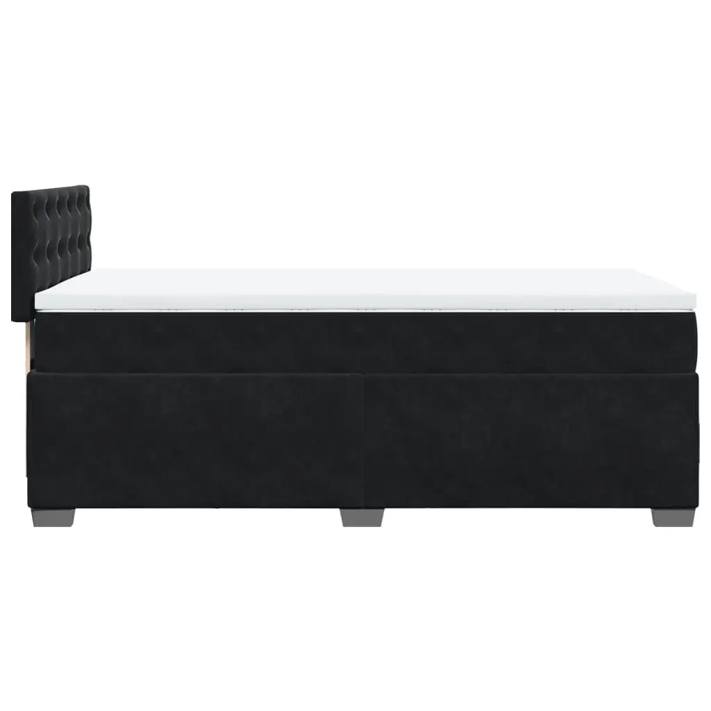 Box Spring Bed Pocket Spring Mattress King Single Black Fabric Frame Slats
