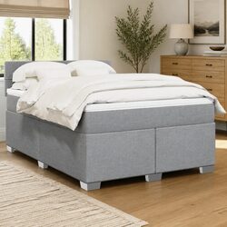 Durable Dark Grey Box Spring Bed with Pocket Sprung Mattress