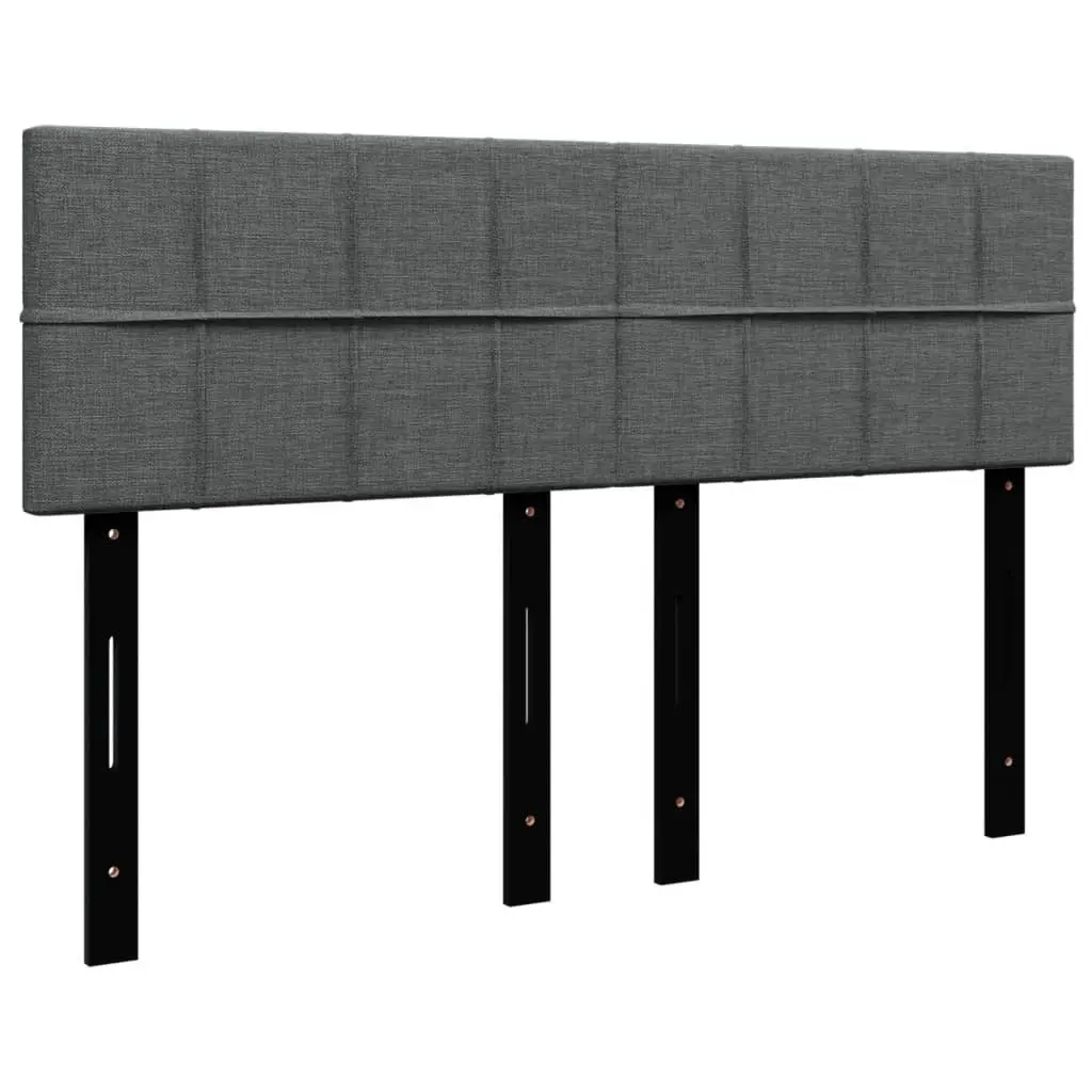 Black Fabric Double Box Spring Bed with Mattress