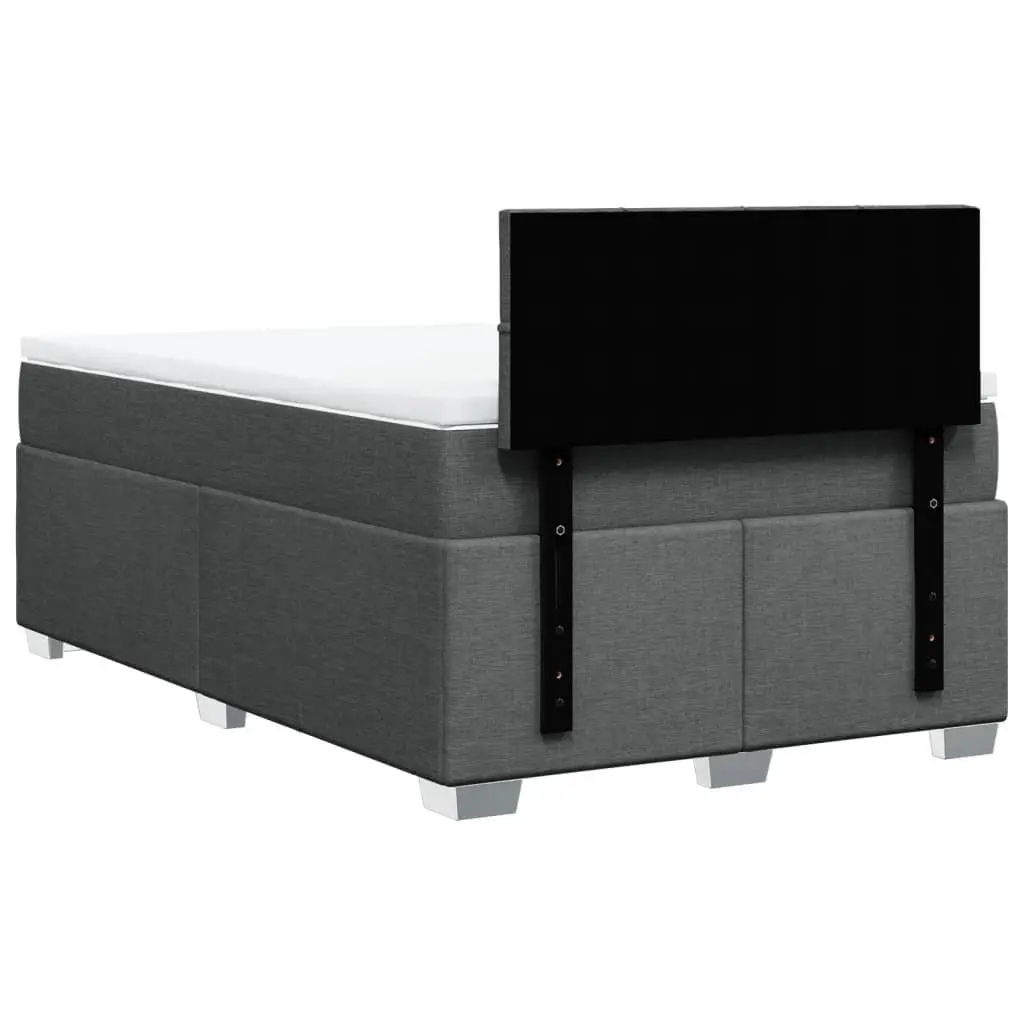 Black Fabric Double Box Spring Bed with Mattress