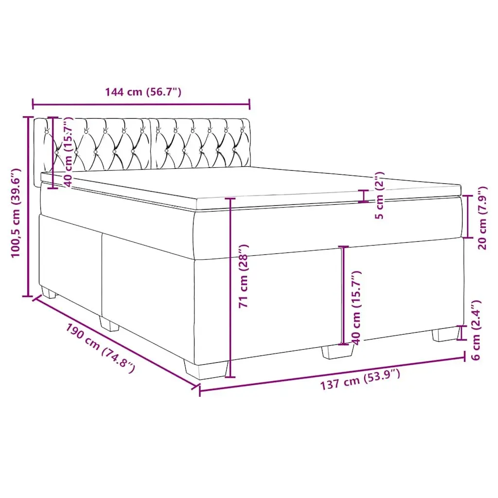 Double Box Spring Bed with Pocket Sprung Mattress