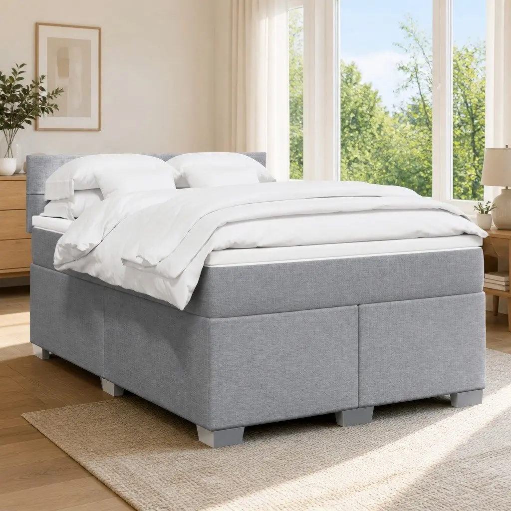 Queen Box Spring Bed with Pocket Spring Mattress