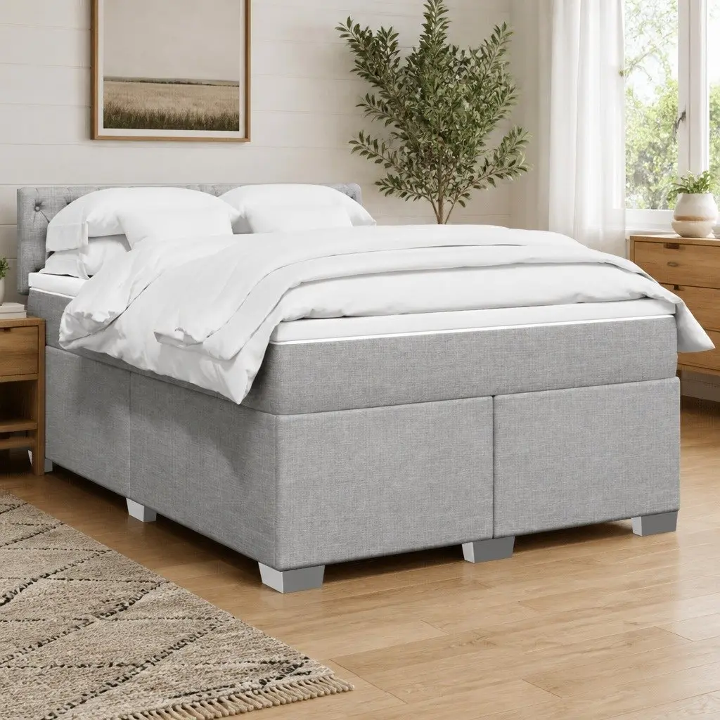 Queen Box Spring Bed with Pocket Mattress