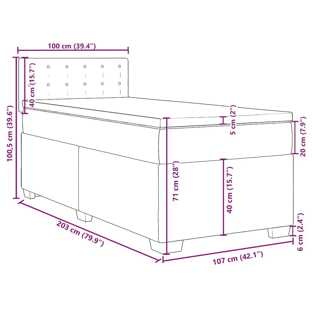 King Single Box Spring Bed with Pocket Sprung Mattress