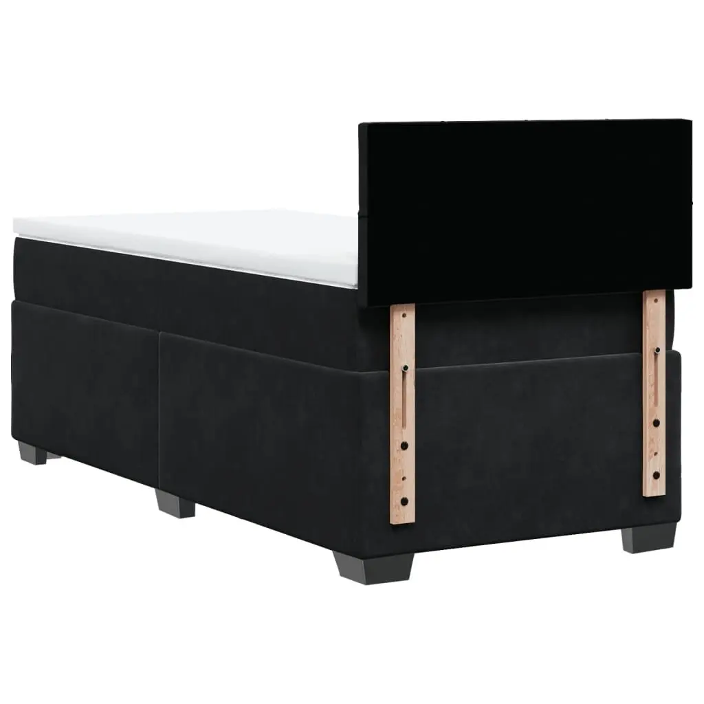 Box Spring Bed with Velvet Upholstered Frame
