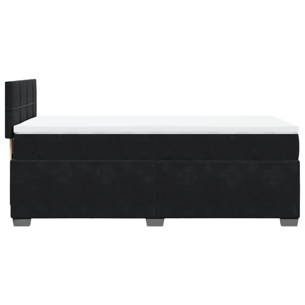 Box Spring Bed with Velvet Upholstered Frame