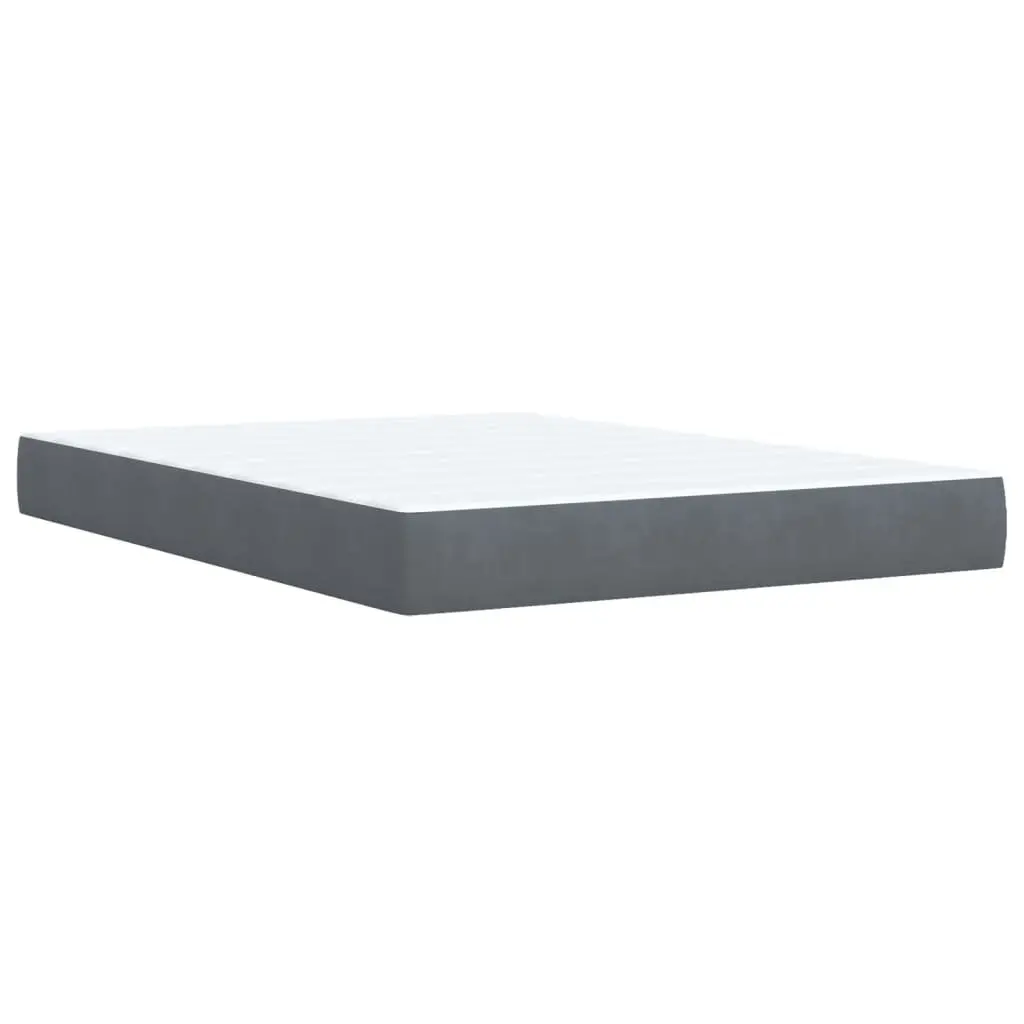 Box Spring Bed Velvet Upholstered Frame Pocket Sprung Mattress Double Black