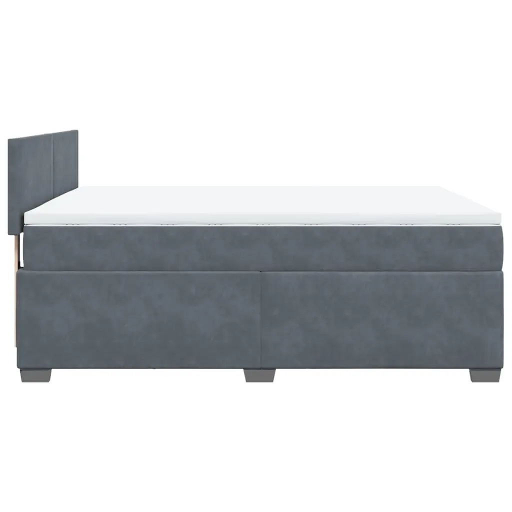 Box Spring Bed with Pocket Mattress in Velvet