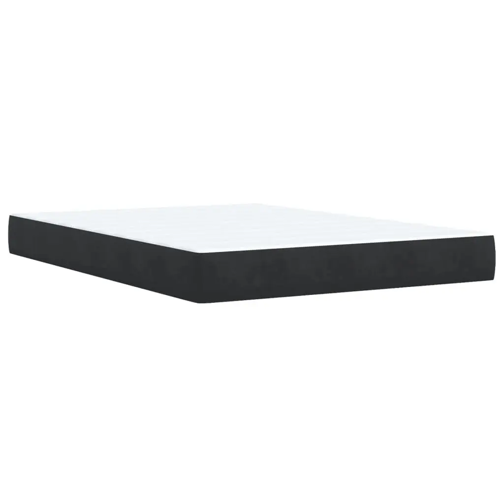 Queen Box Spring Bed with Velvet Upholstered Pocket Mattress