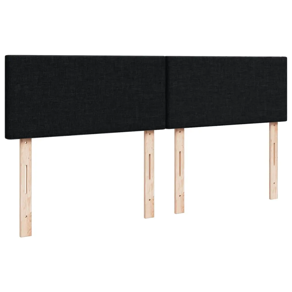 Double Box Spring Bed Pocket Spring Mattress Double Black Polyester Fabric