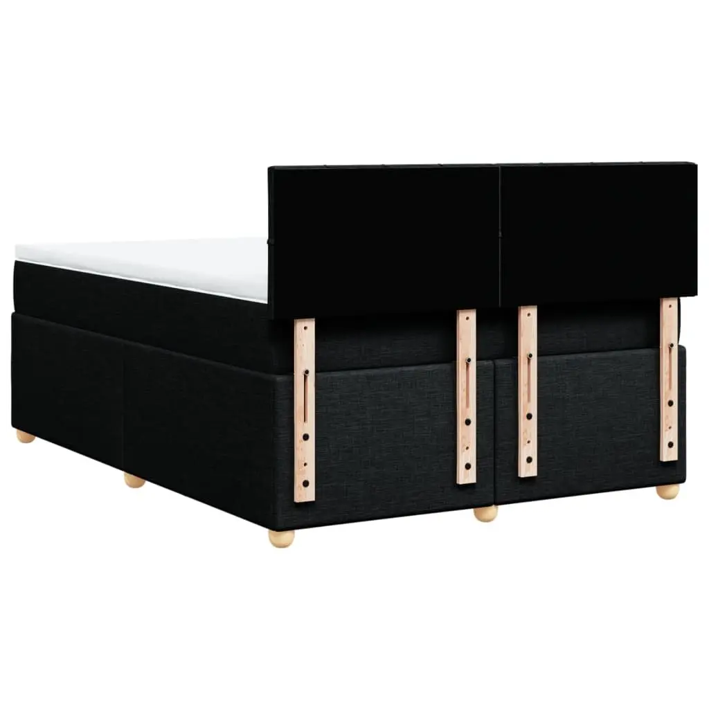 Double Box Spring Bed with Pocket Mattress in Black
