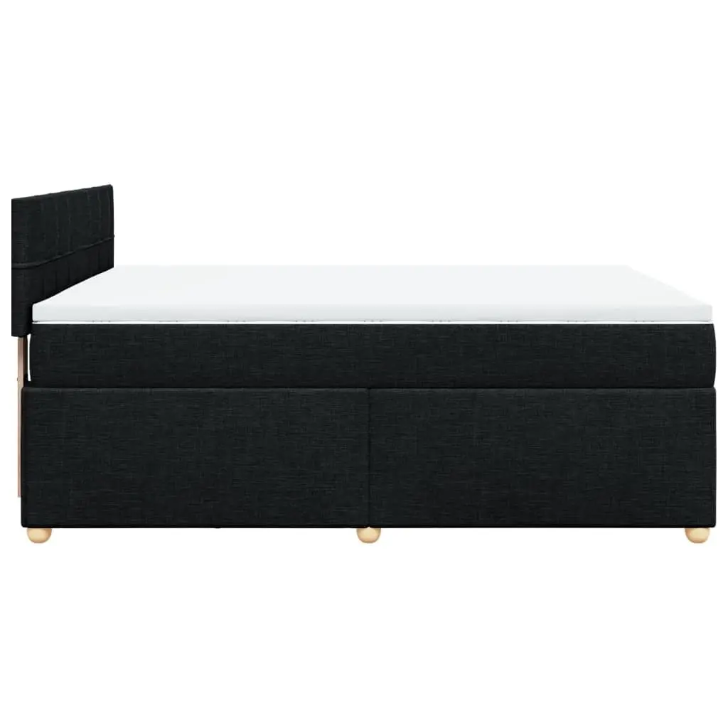 Double Box Spring Bed with Pocket Mattress in Black