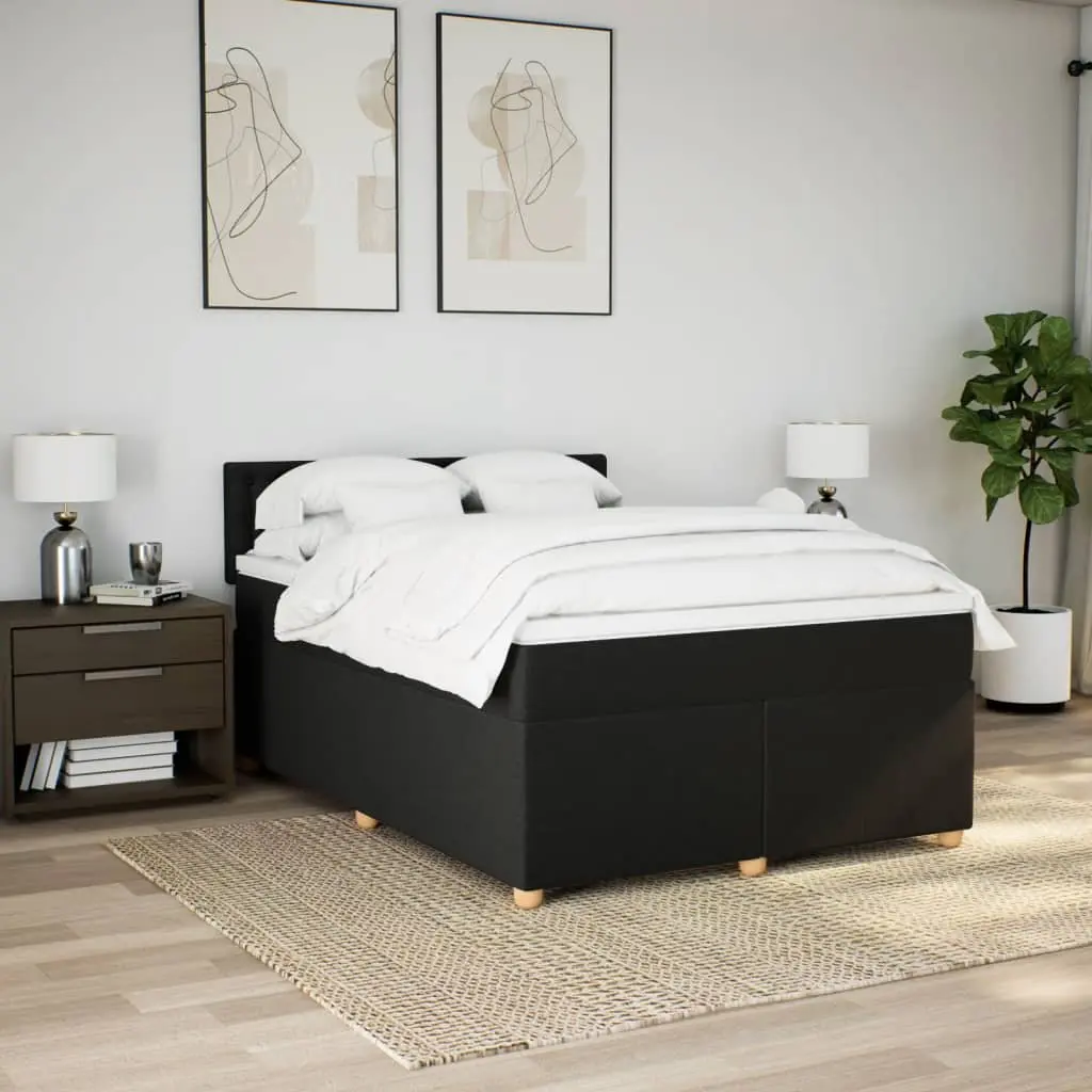 Pocket Spring Mattress Double Box Spring Bed in Black