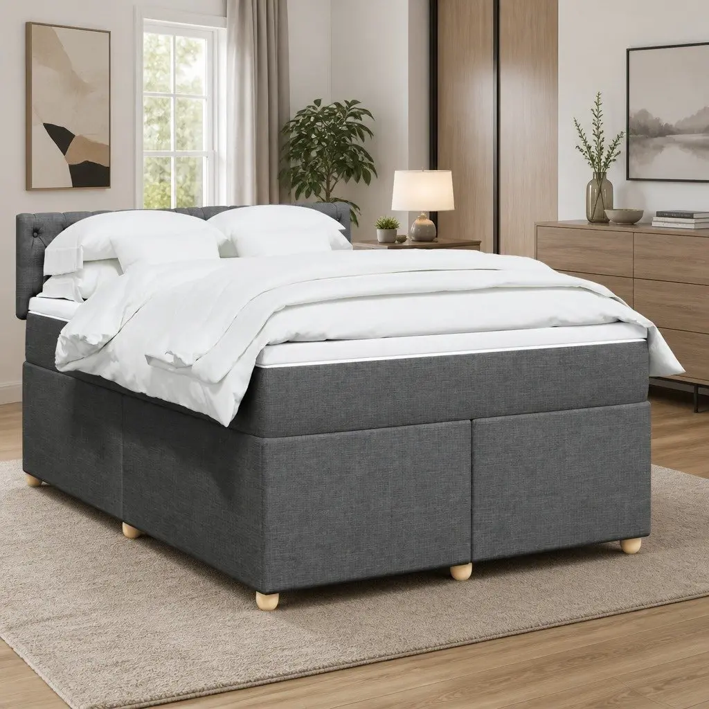Queen Box Spring Bed with Pocket Mattress