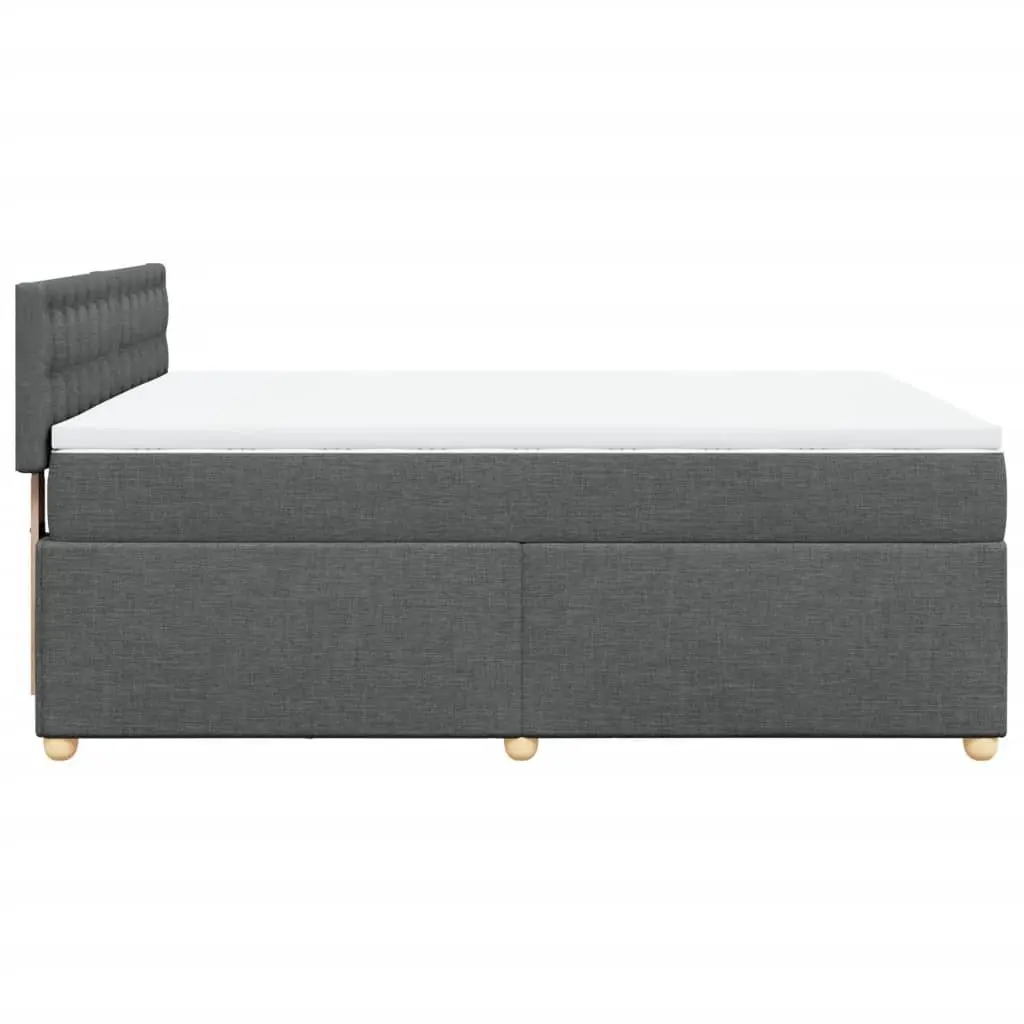 Queen Bed Pocket Spring Mattress Polyester Fabric Dark Grey