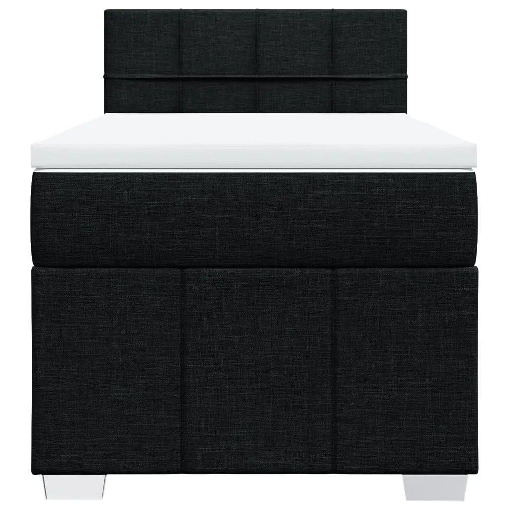 Pocket Spring Mattress King Single Bed Frame Black Fabric Slatted Base