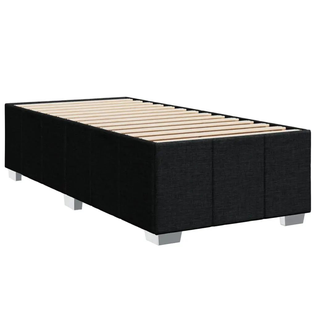 Pocket Spring Mattress King Single Bed Frame Black Fabric Slatted Base
