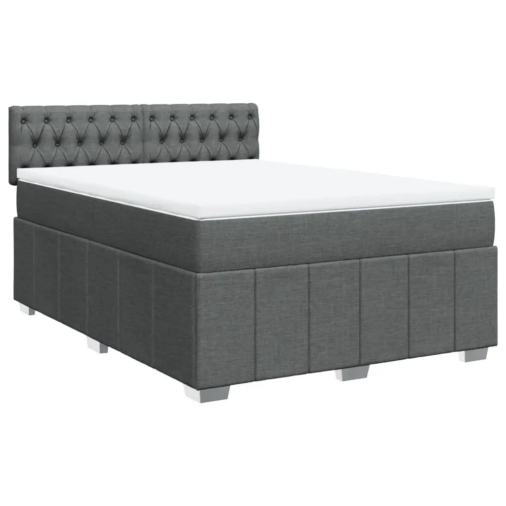 Pocket Sprung Mattress Double Bed Frame in Black Fabric